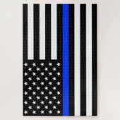 vlag voor de politie van de Thin Blue Line Legpuzzel (Verticaal)