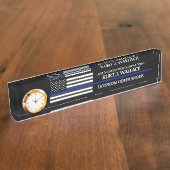 vlag voor de politie van de Thin Blue Line Naambordje (Zijkant)