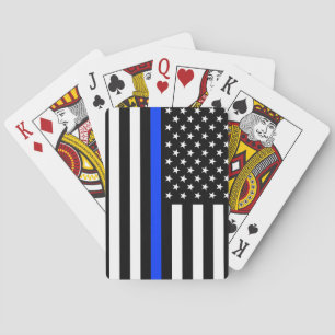 vlag voor de politie van de Thin Blue Line Pokerkaarten