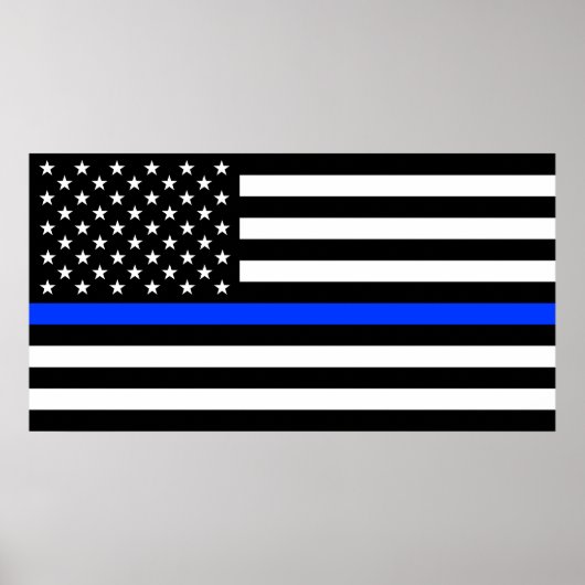vlag voor de politie van de Thin Blue Line Poster (Voorkant)