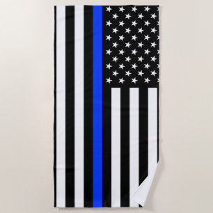 vlag voor de politie van de Thin Blue Line Strandlaken