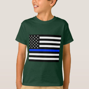 vlag voor de politie van de Thin Blue Line T-shirt