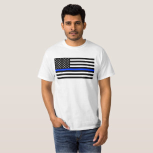 vlag voor de politie van de Thin Blue Line T-shirt