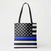 vlag voor de politie van de Thin Blue Line Tote Bag (Voorkant)