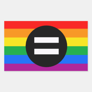 Vlag voor de rechten van homoseksuelen rechthoekige sticker