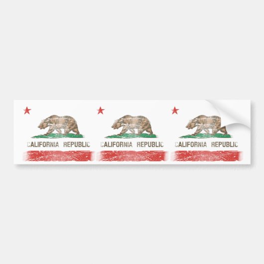 Vlag voor de Republiek Californië Bumpersticker (Voorkant)