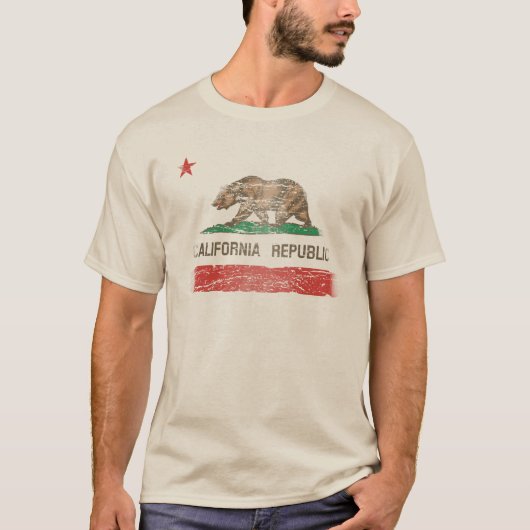 Vlag voor de Republiek Californië T-shirt (Voorkant)