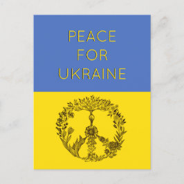 Vlag voor de Vrede van Floral Blauw en Geel Oekraï Briefkaart