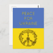 Vlag voor de Vrede van Floral Blauw en Geel Oekraï Briefkaart (Voorkant / Achterkant)