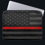 Vlag voor donkerdruk laptop sleeve<br><div class="desc">Een donkere brandweertas met schuine streep laptop.</div>