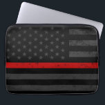 Vlag voor donkerdruk laptop sleeve<br><div class="desc">Een donkere brandweertas met schuine streep laptop.</div>