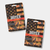 Vlag voor drivers brandweerman badge (Voor- en achterkant)