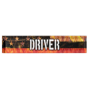 Vlag voor drivers brandweerman naambordje
