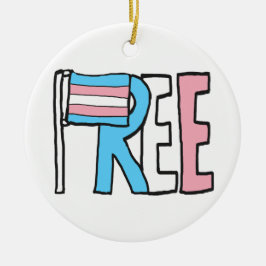 Vlag voor gratis transactierechten keramisch ornament