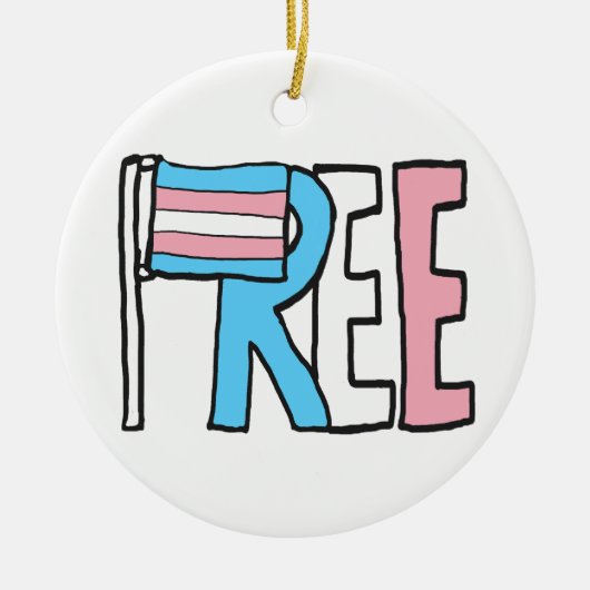 Vlag voor gratis transactierechten keramisch ornament (Voorkant)