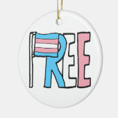 Vlag voor gratis transactierechten keramisch ornament (Links)
