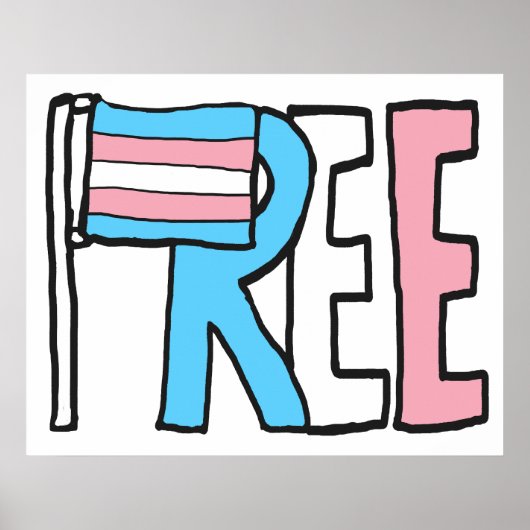 Vlag voor gratis transactierechten poster (Voorkant)