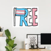 Vlag voor gratis transactierechten poster (Thuiskantoor)