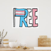 Vlag voor gratis transactierechten poster (Keuken)