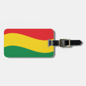 Vlag voor groene, goudkleurige en rode kleuren bagagelabel (Voorkant horizontaal)
