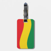 Vlag voor groene, goudkleurige en rode kleuren bagagelabel (Achterkant verticaal)