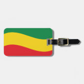 Vlag voor groene, goudkleurige en rode kleuren bagagelabel (Voorkant horizontaal)