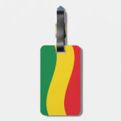 Vlag voor groene, goudkleurige en rode kleuren bagagelabel (Achterkant verticaal)