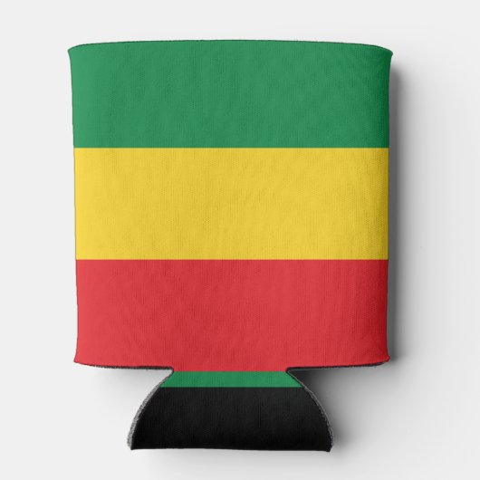 Vlag voor groene, goudkleurige en rode kleuren blikjeskoeler (Achterkant)