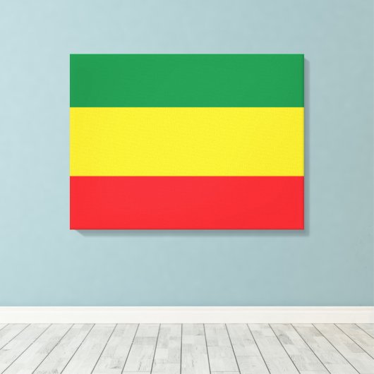 Vlag voor groene, goudkleurige en rode kleuren canvas afdruk (Insitu (Houten vloer))