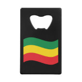 Vlag voor groene, goudkleurige en rode kleuren creditkaart flessenopener (Voorkant)