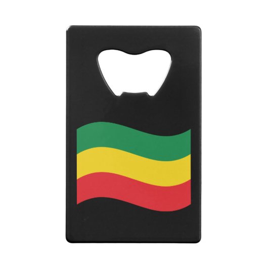 Vlag voor groene, goudkleurige en rode kleuren creditkaart flessenopener (Achterkant)