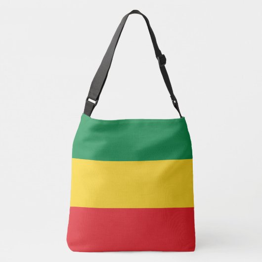 Vlag voor groene, goudkleurige en rode kleuren crossbody tas (Achterkant)