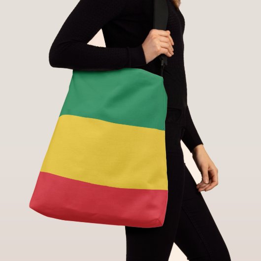 Vlag voor groene, goudkleurige en rode kleuren crossbody tas (Dichtbij)