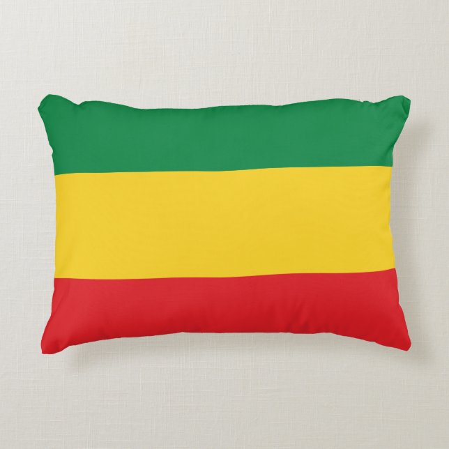 Vlag voor groene, goudkleurige en rode kleuren decoratief kussen (Voorkant)