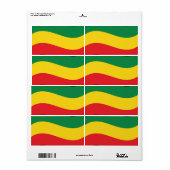 Vlag voor groene, goudkleurige en rode kleuren etiket (Full Sheet)