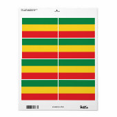 Vlag voor groene, goudkleurige en rode kleuren etiket (Full Sheet)