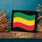 Vlag voor groene, goudkleurige en rode kleuren fotoplaat (Zijkant)