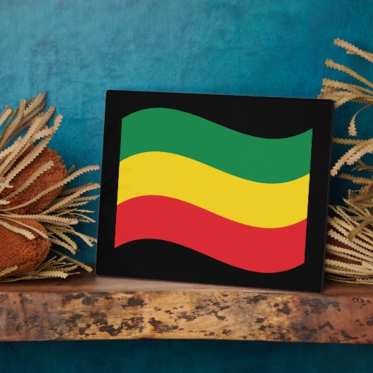 Vlag voor groene, goudkleurige en rode kleuren fotoplaat (Zijkant)