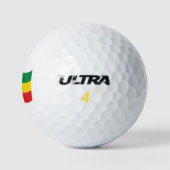 Vlag voor groene, goudkleurige en rode kleuren golfballen (Logo)