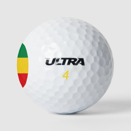 Vlag voor groene, goudkleurige en rode kleuren golfballen (Logo)