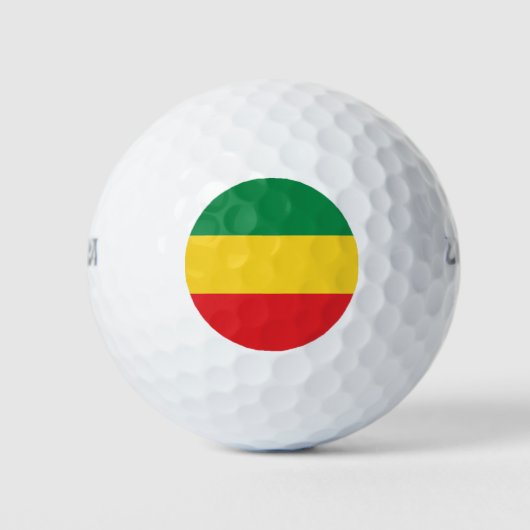 Vlag voor groene, goudkleurige en rode kleuren golfballen (Voorkant)