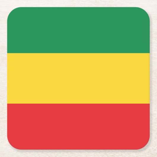 Vlag voor groene, goudkleurige en rode kleuren kartonnen onderzetters (Voorkant)