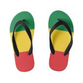 Vlag voor groene, goudkleurige en rode kleuren kinder teenslippers (Voetbed)