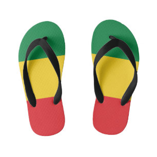 Vlag voor groene, goudkleurige en rode kleuren kinder teenslippers