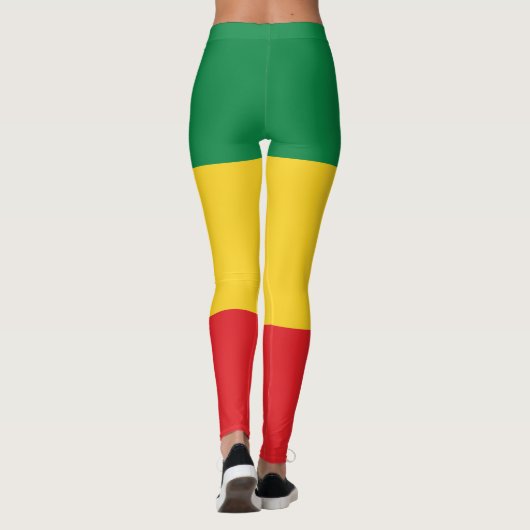 Vlag voor groene, goudkleurige en rode kleuren leggings (Achterkant)