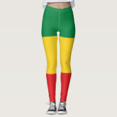 Vlag voor groene, goudkleurige en rode kleuren leggings (Voorkant)