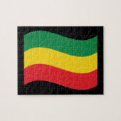 Vlag voor groene, goudkleurige en rode kleuren legpuzzel (Horizontaal)