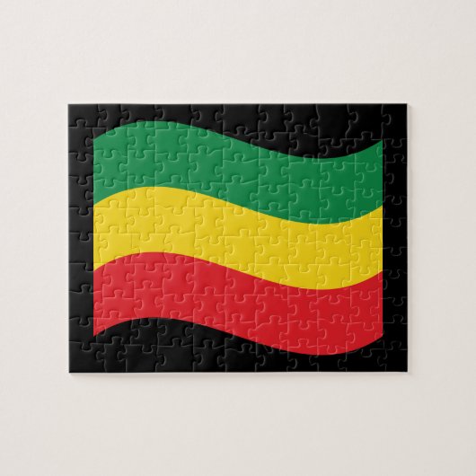 Vlag voor groene, goudkleurige en rode kleuren legpuzzel (Horizontaal)