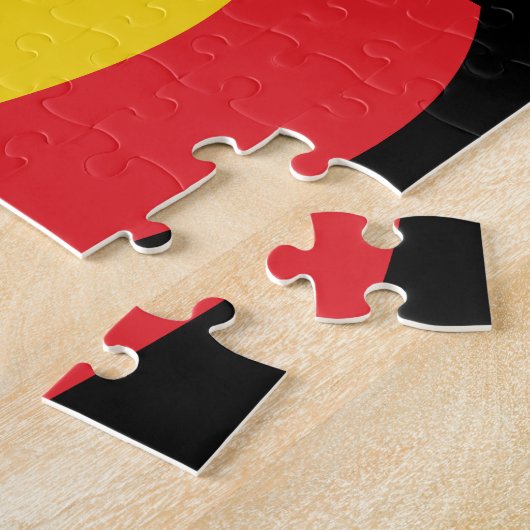 Vlag voor groene, goudkleurige en rode kleuren legpuzzel (Zijkant)