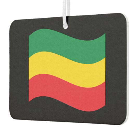 Vlag voor groene, goudkleurige en rode kleuren luchtverfrisser (Links)